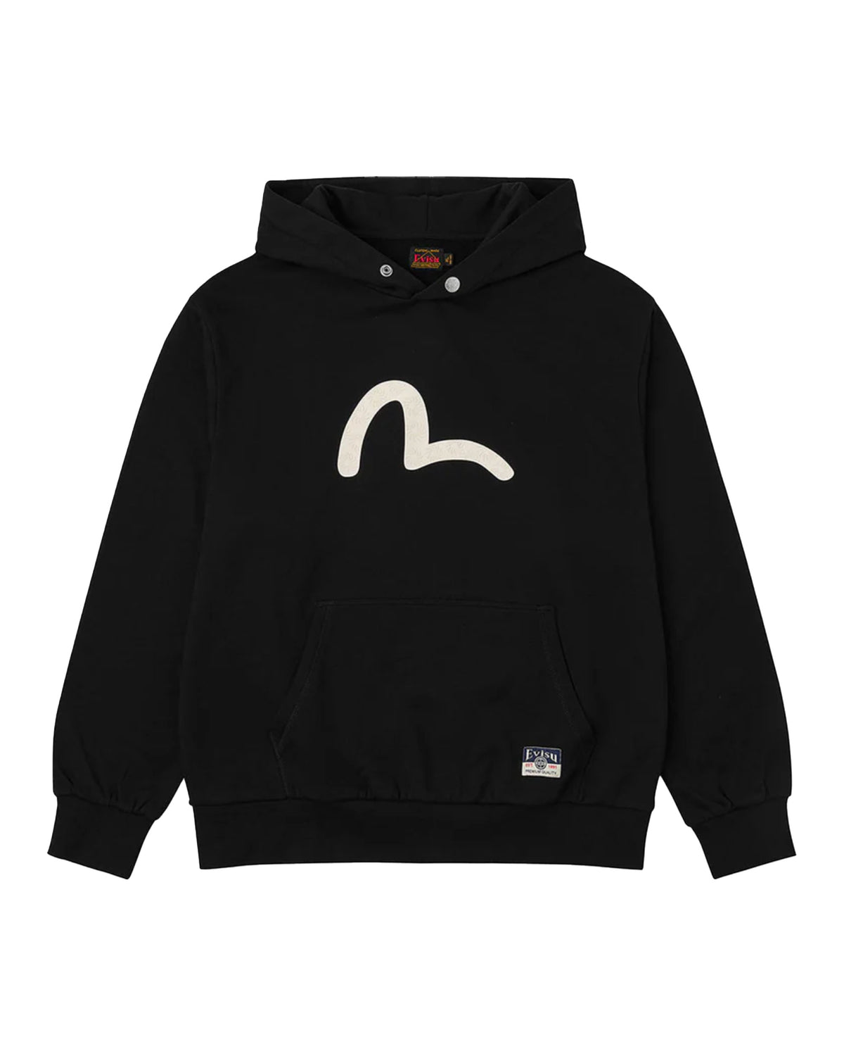 Felpa Uomo Evisu Seaguall Printed Hoodie Nero