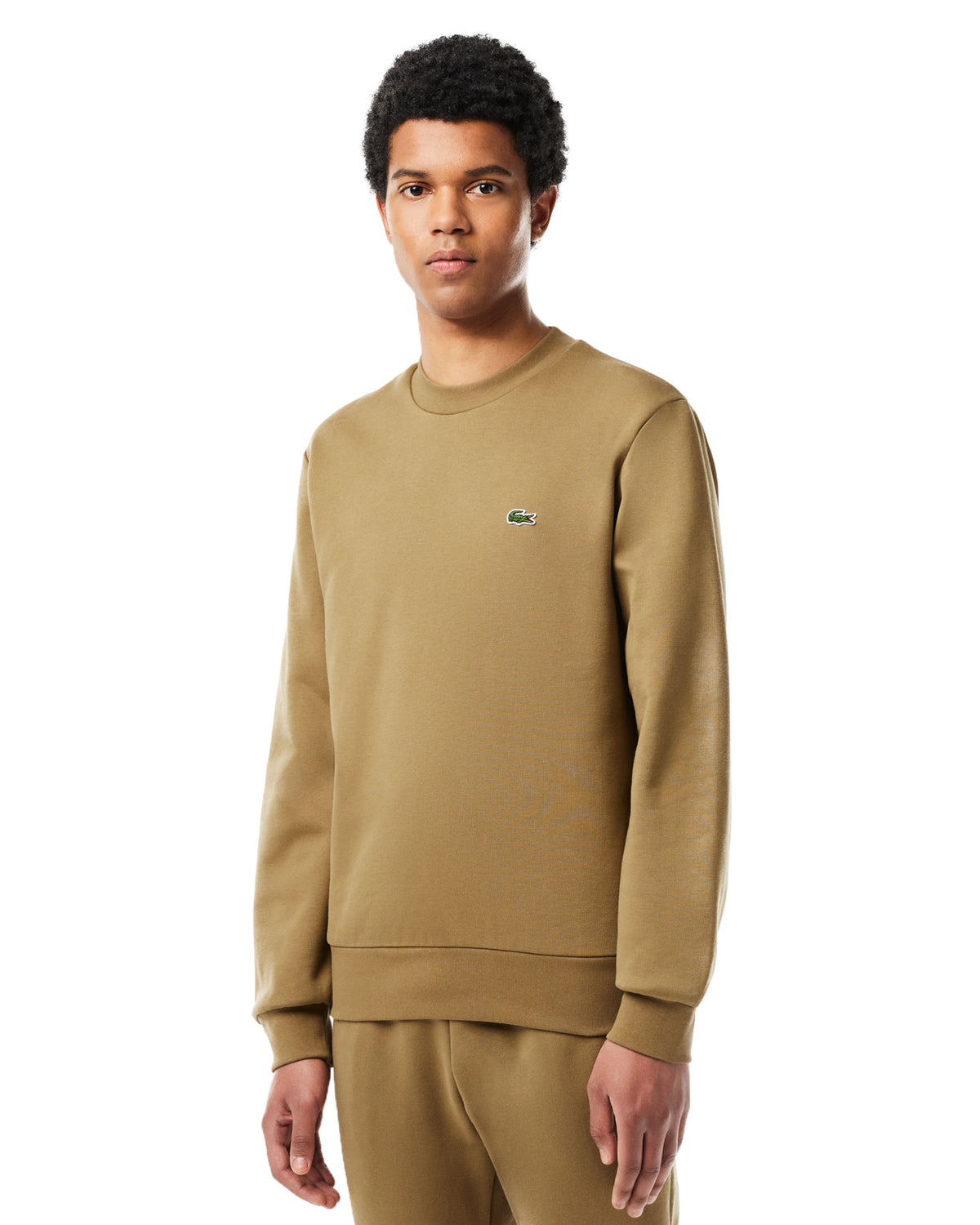 Man Crewneck Sweatshirt Basic Logo Lacoste Brown