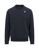 Man Sweatshirt K-Way Le Vrai Auguste Poly Cotton Blue