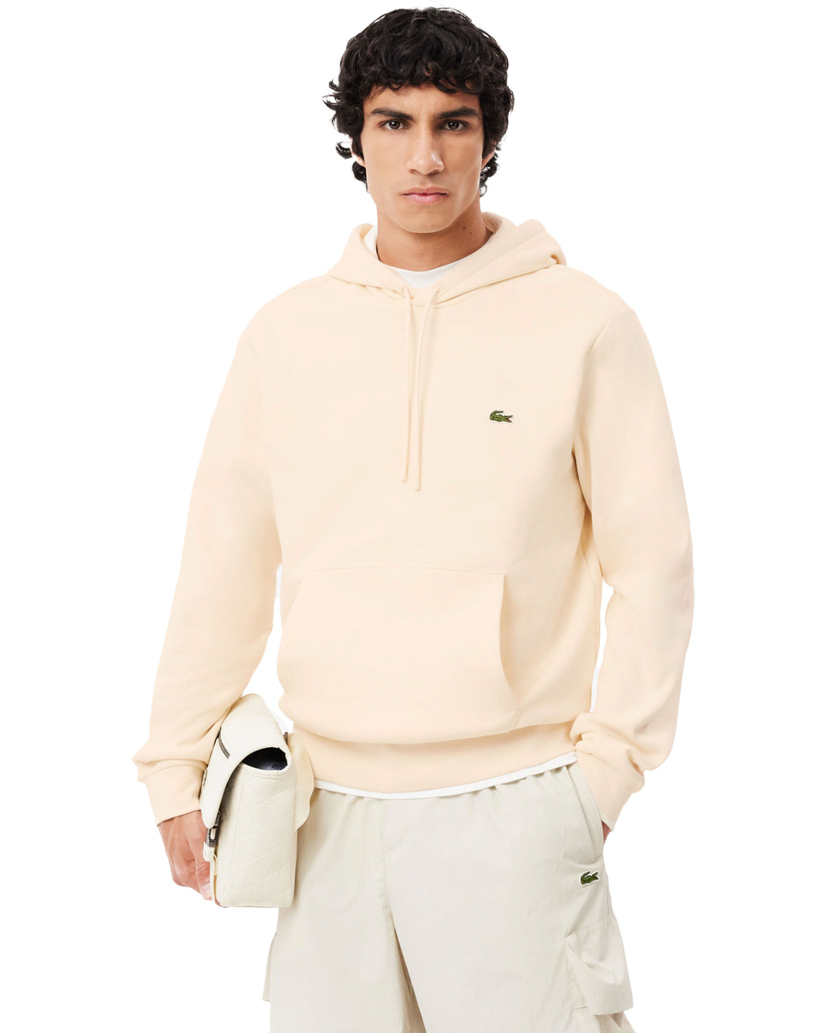 Felpa Uomo Lacoste Basic Logo Beige