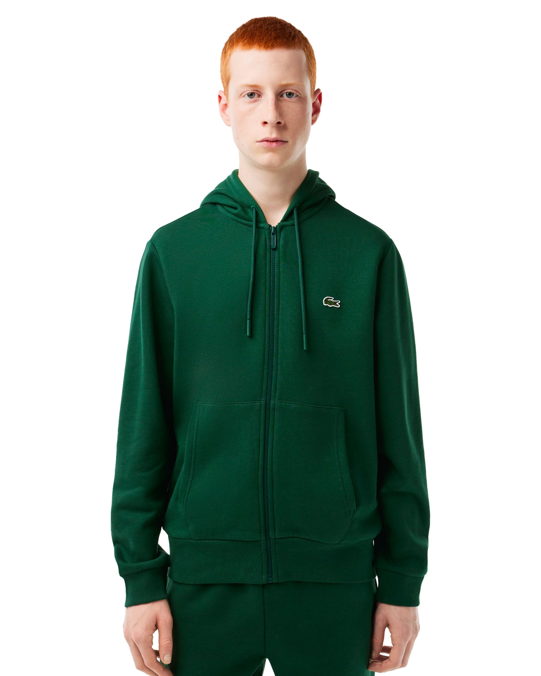 Man Hoodie Lacoste Basic Logo Green