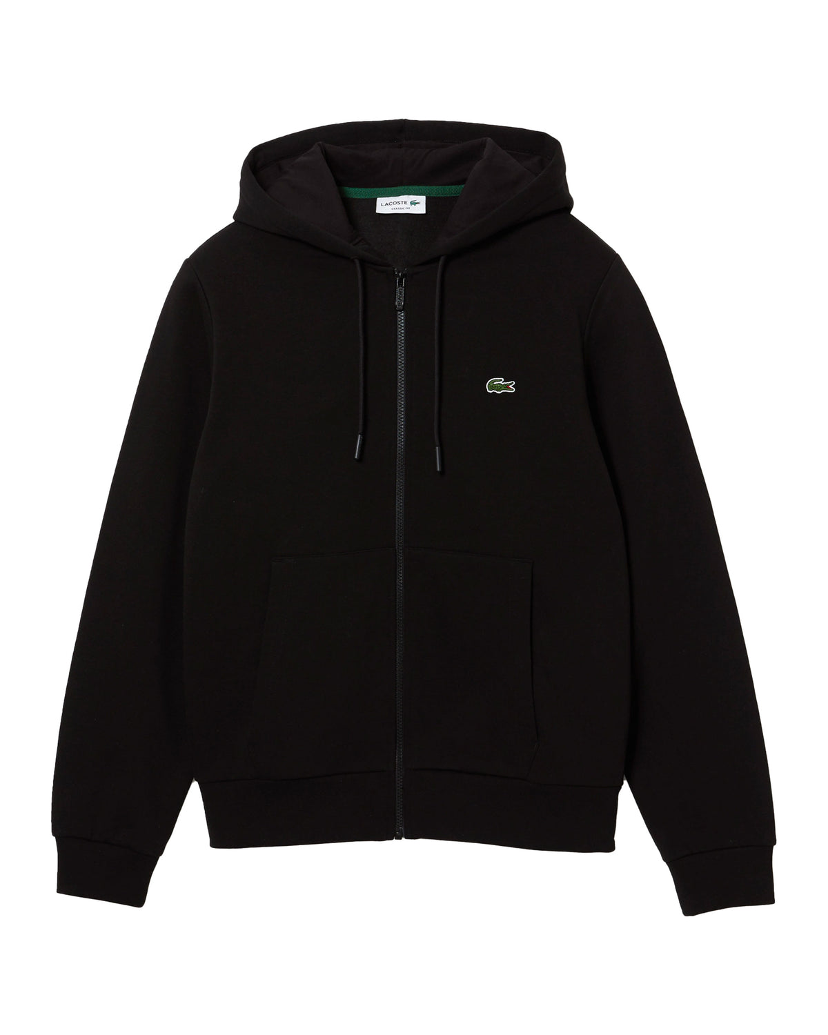 Man Hoodie Lacoste Full Zip Basic Black