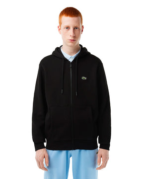 Man Hoodie Lacoste Full Zip Basic Black