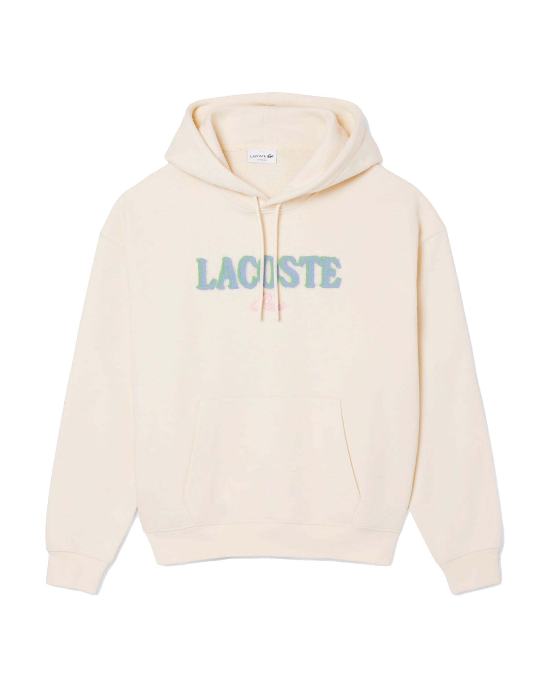 Felpa Uomo Lacoste Loose Fit Logo Ricamato Panna