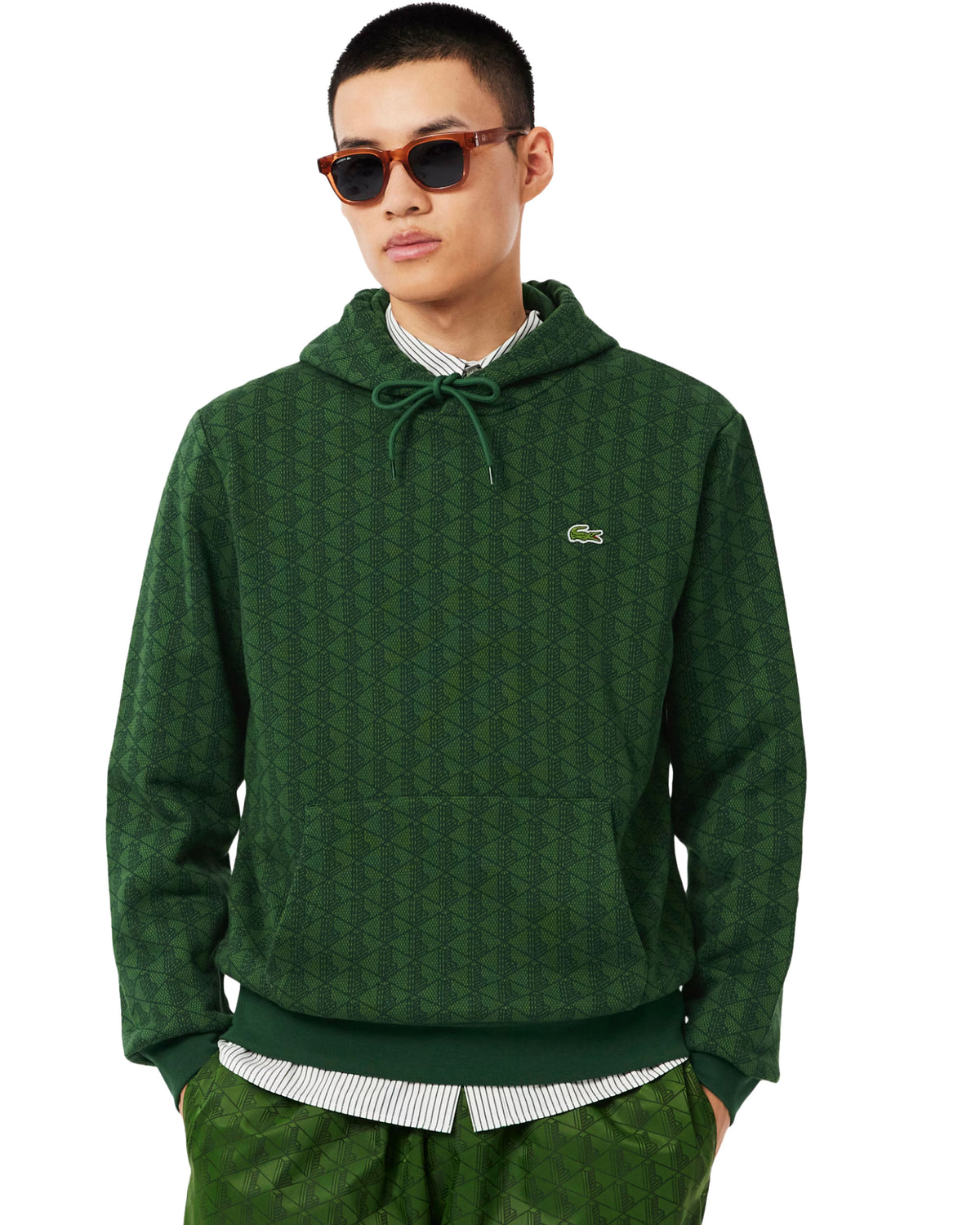 Felpa Uomo Lacoste Monogramma Verde