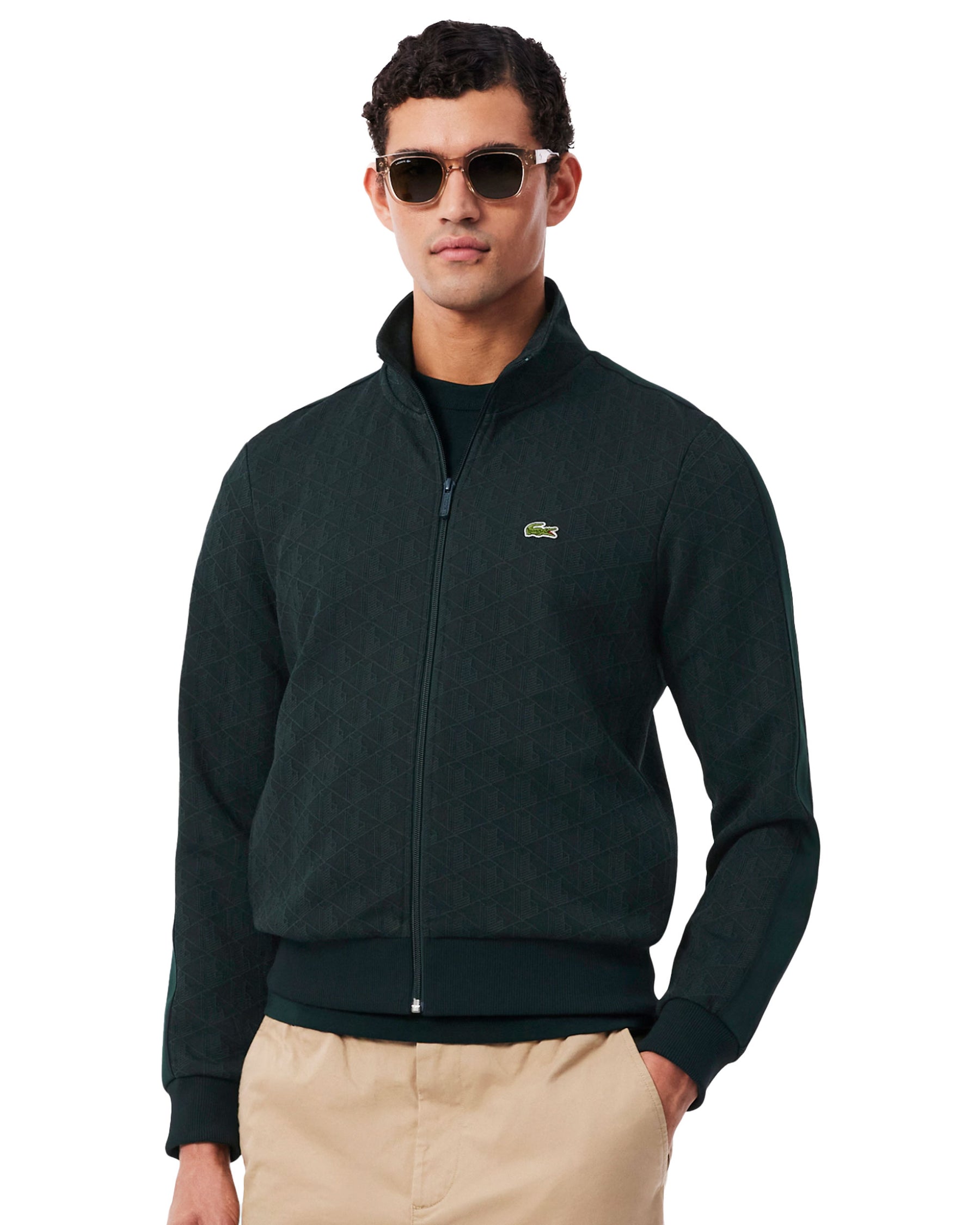 Men's Lacoste Monogram Dark Green Sweatshirt