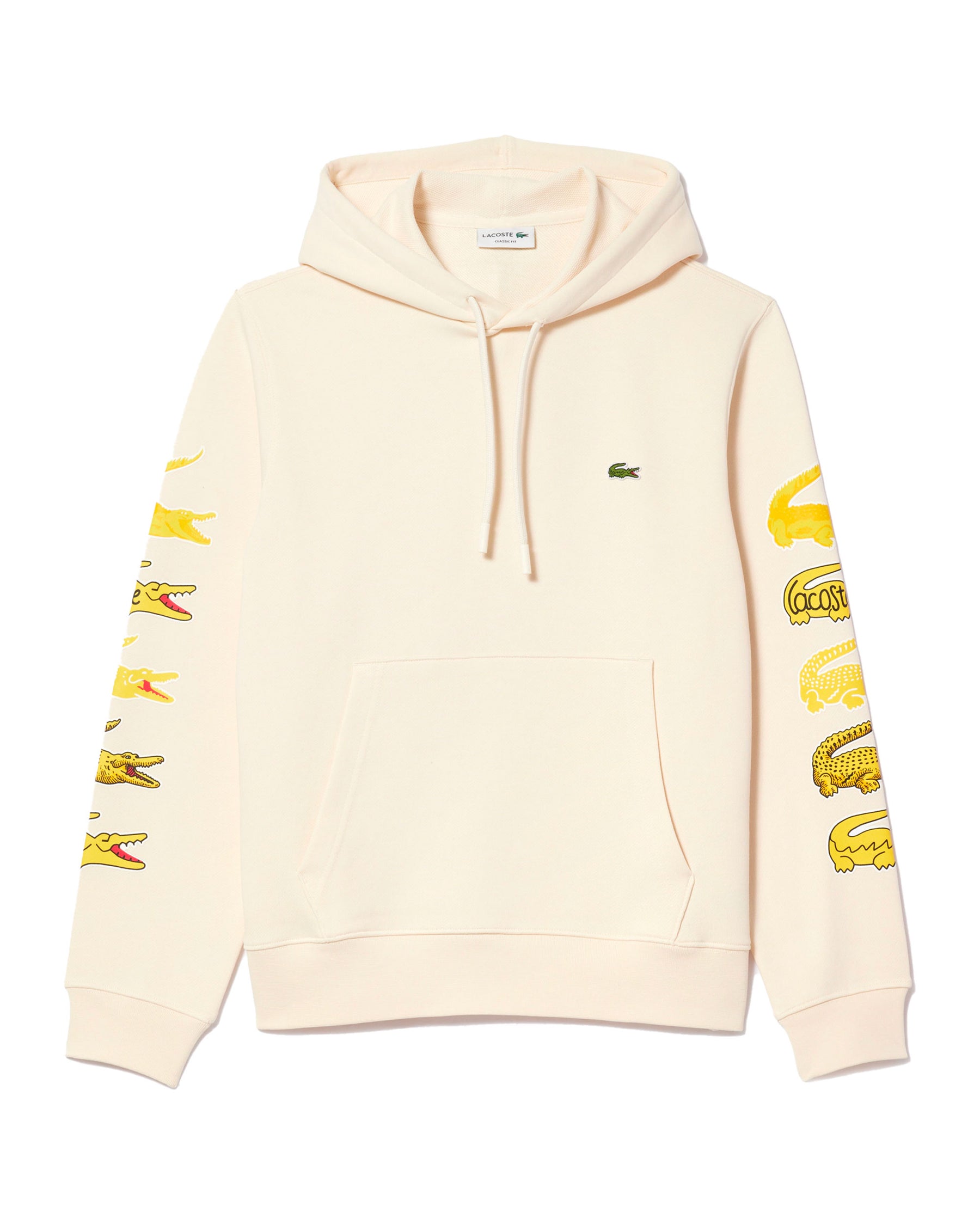 Man Hoodie Lacoste Patch Beige