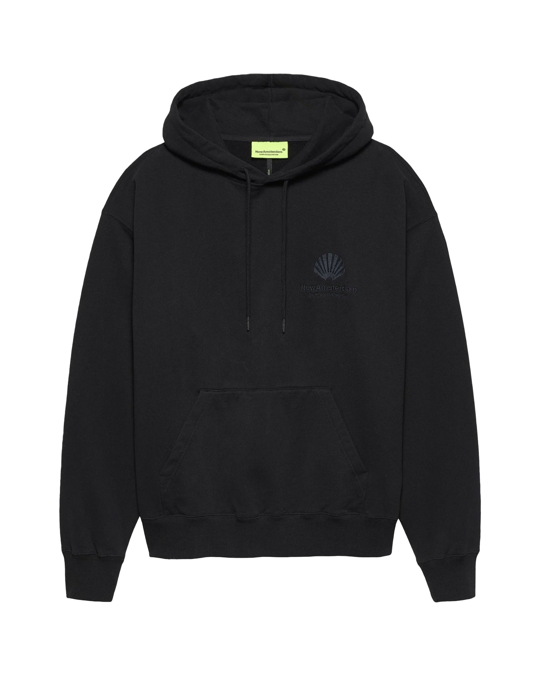Felpa Uomo New Amsterdam Surfassociation Logo Hoodie Black