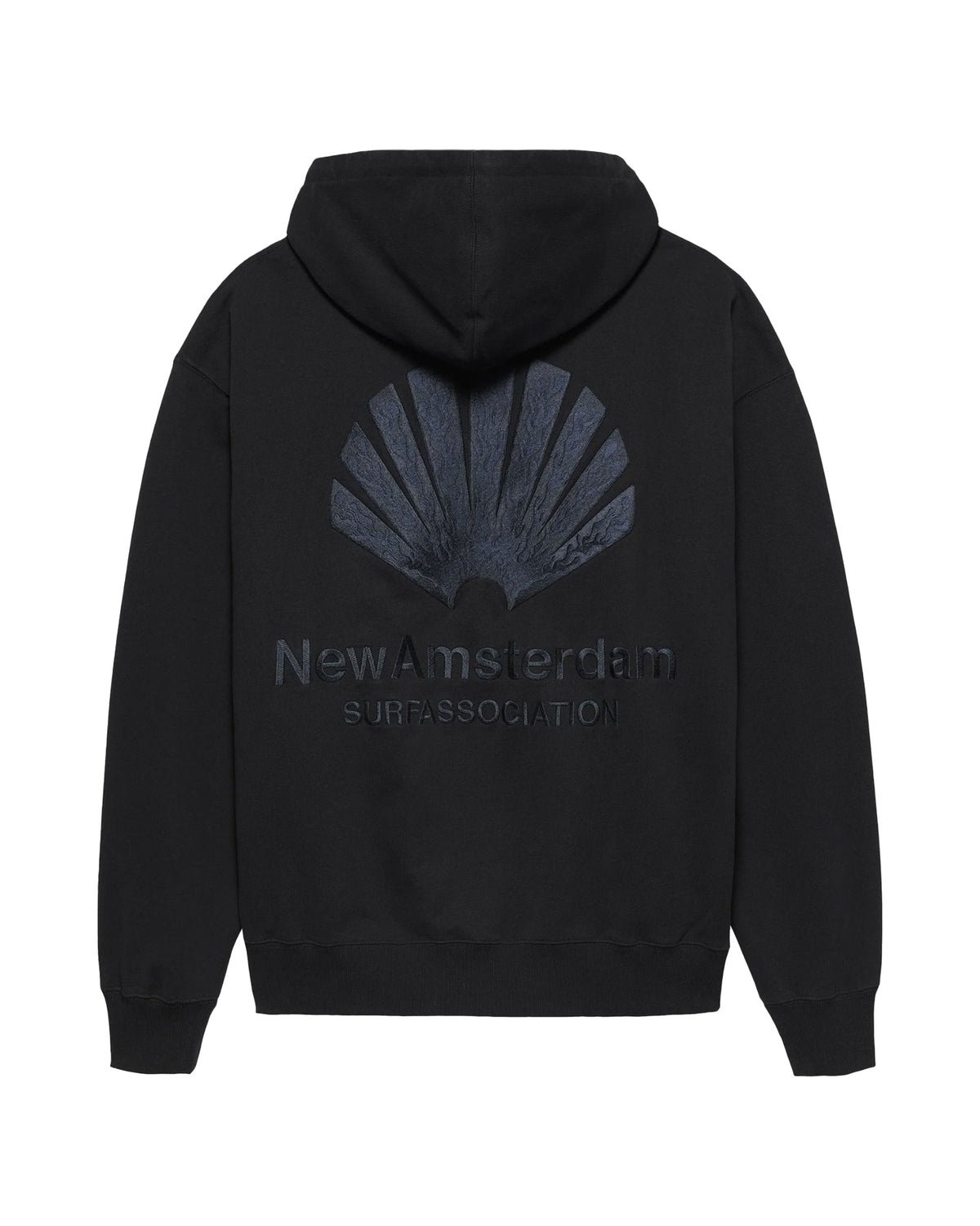 Felpa Uomo New Amsterdam Surfassociation Logo Hoodie Black