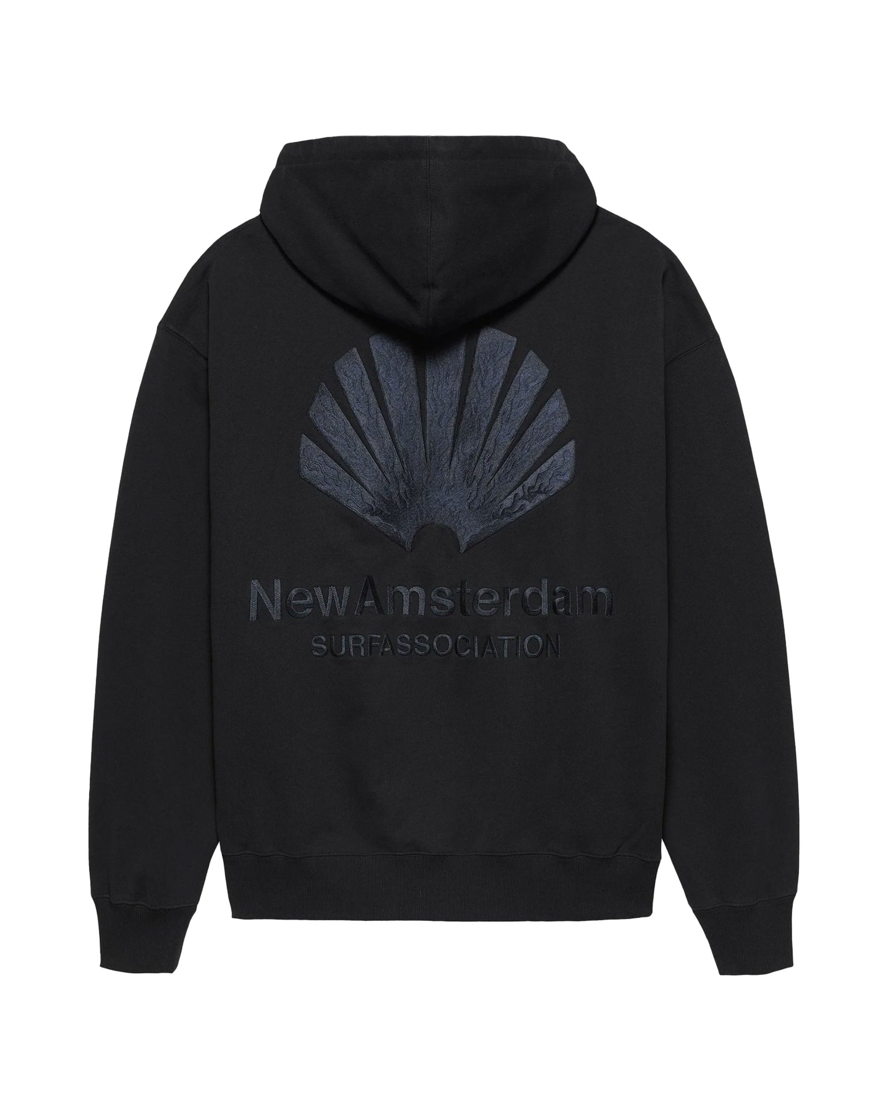 Felpa Uomo New Amsterdam Surfassociation Logo Hoodie Black