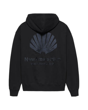 Felpa Uomo New Amsterdam Surfassociation Logo Hoodie Black