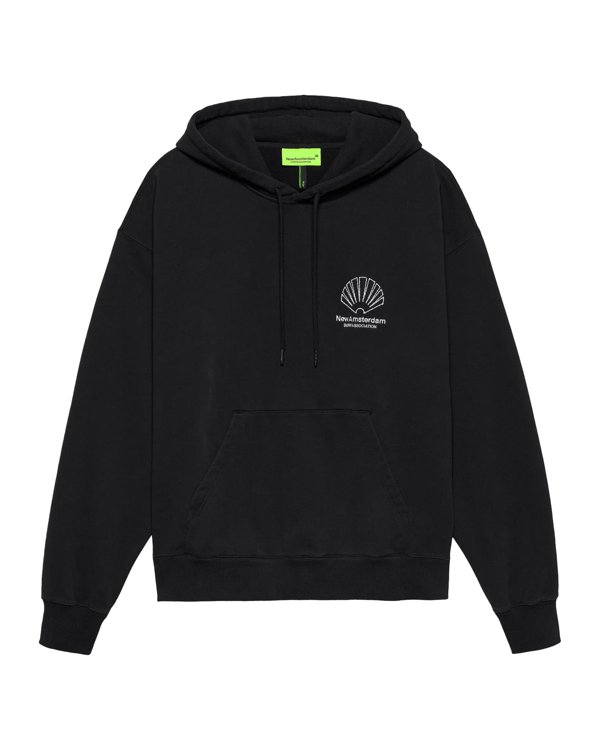 Felpa Uomo New Amsterdam Surfassociation Logo Hoodie Nero