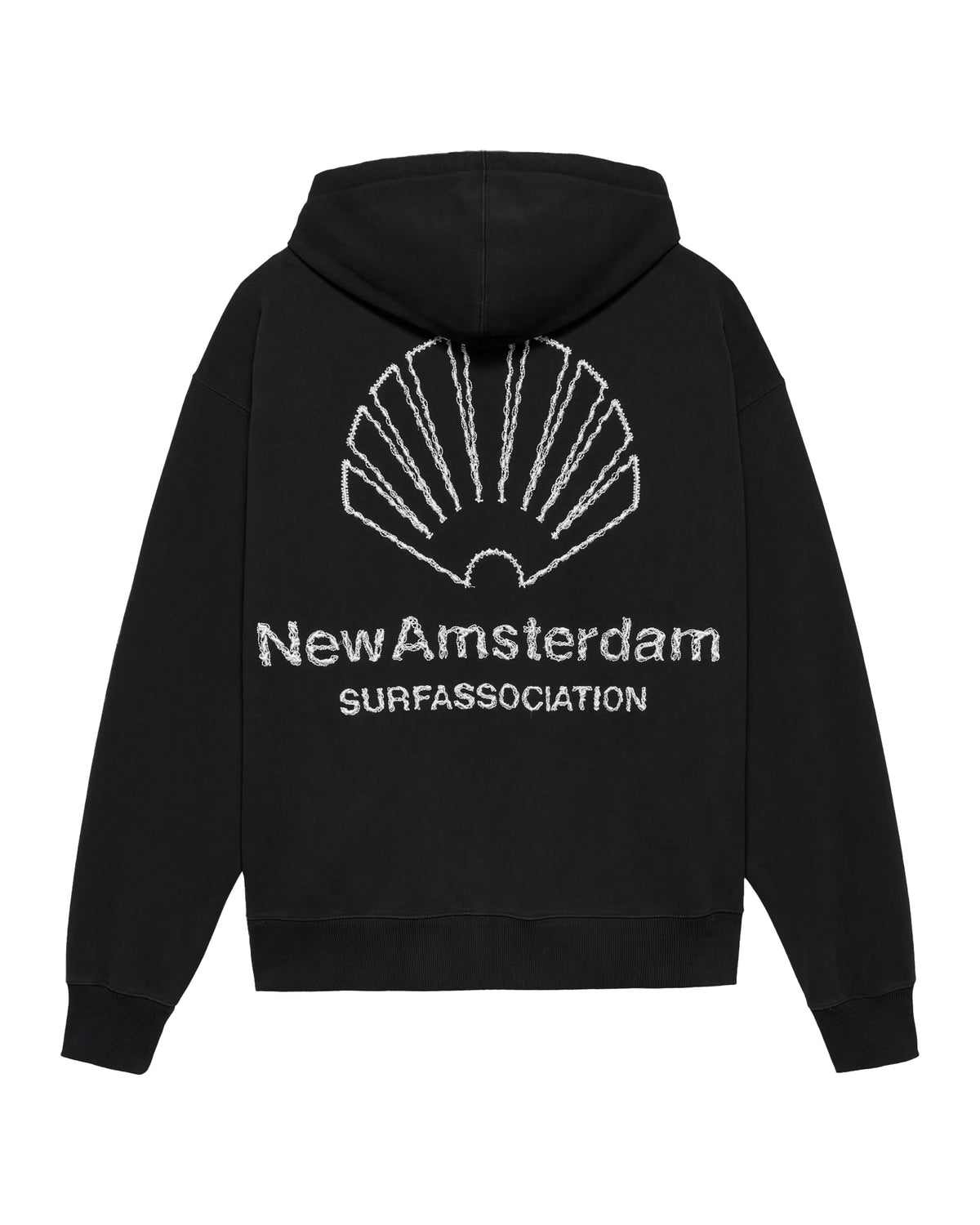 Felpa Uomo New Amsterdam Surfassociation Logo Hoodie Nero