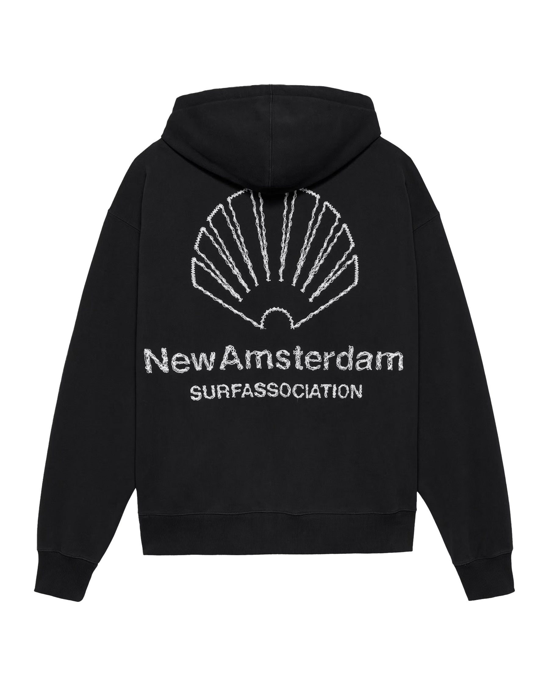 Felpa Uomo New Amsterdam Surfassociation Logo Hoodie Nero