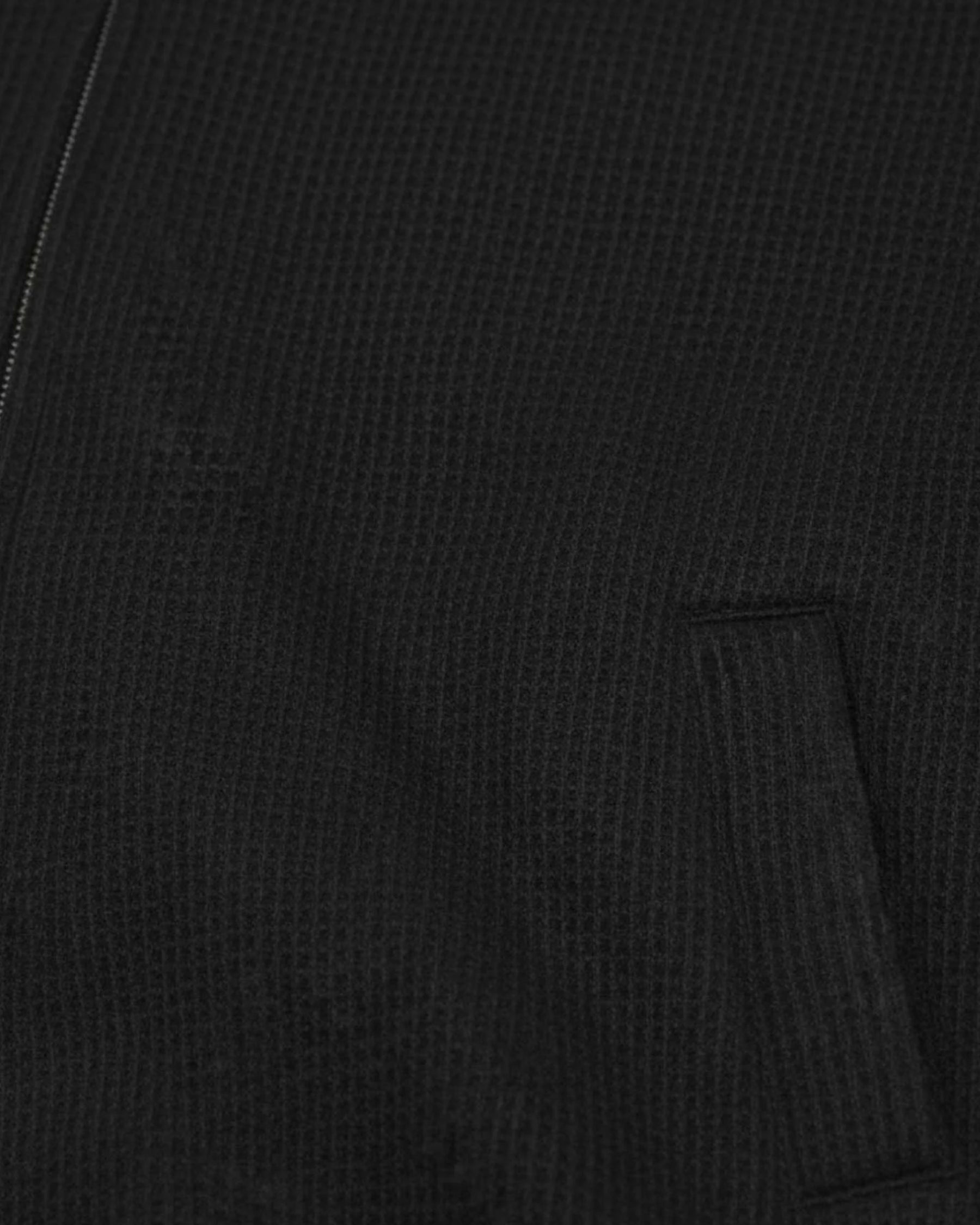 Felpa Uomo New Amsterdam Surfassociation Waffle Zip Up Black