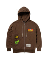 No Problemo Sticker Zip Thru Hoodie Brown