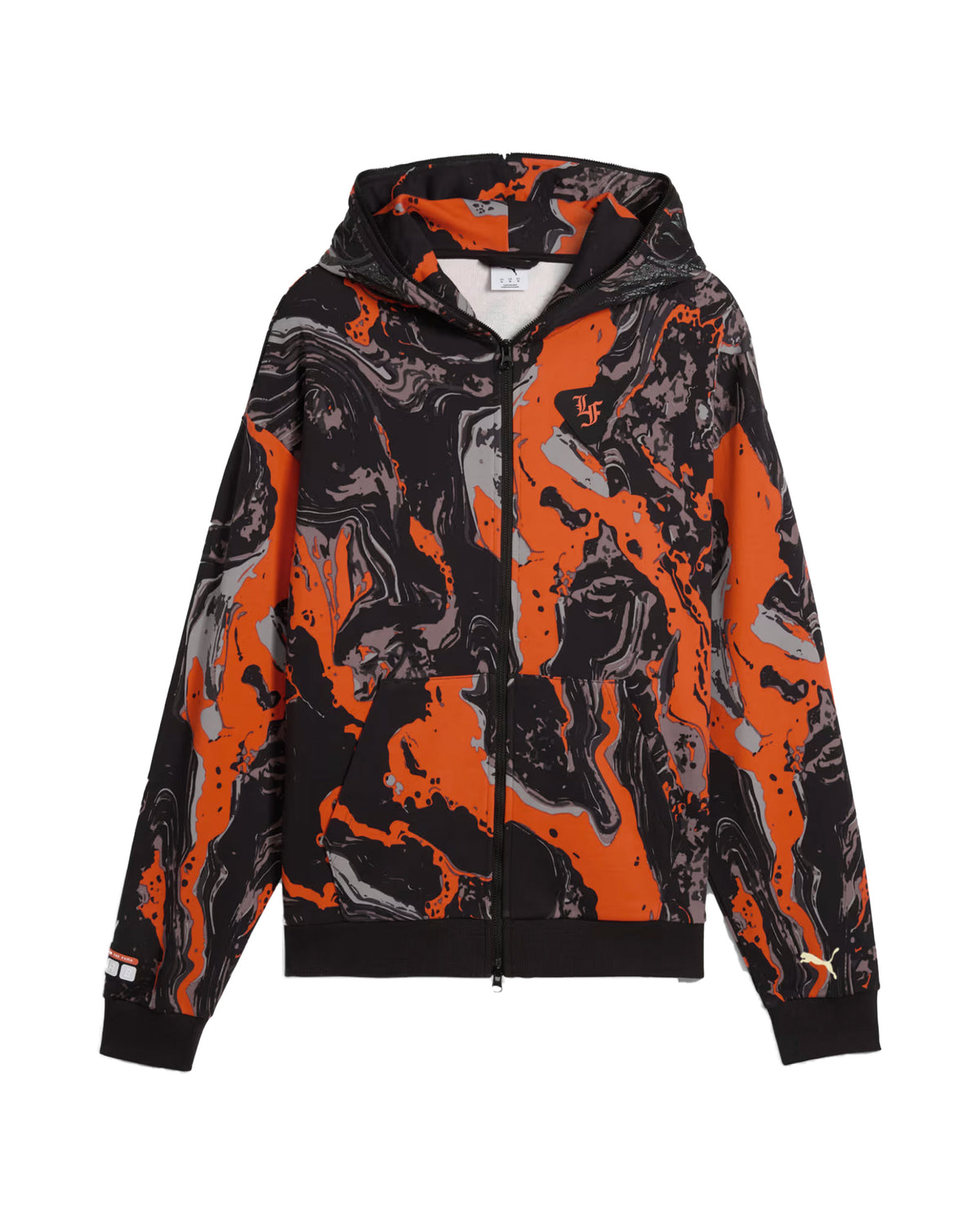 Man's Puma LaFrance HEEM Era Full Zip Orange Glo-AOP