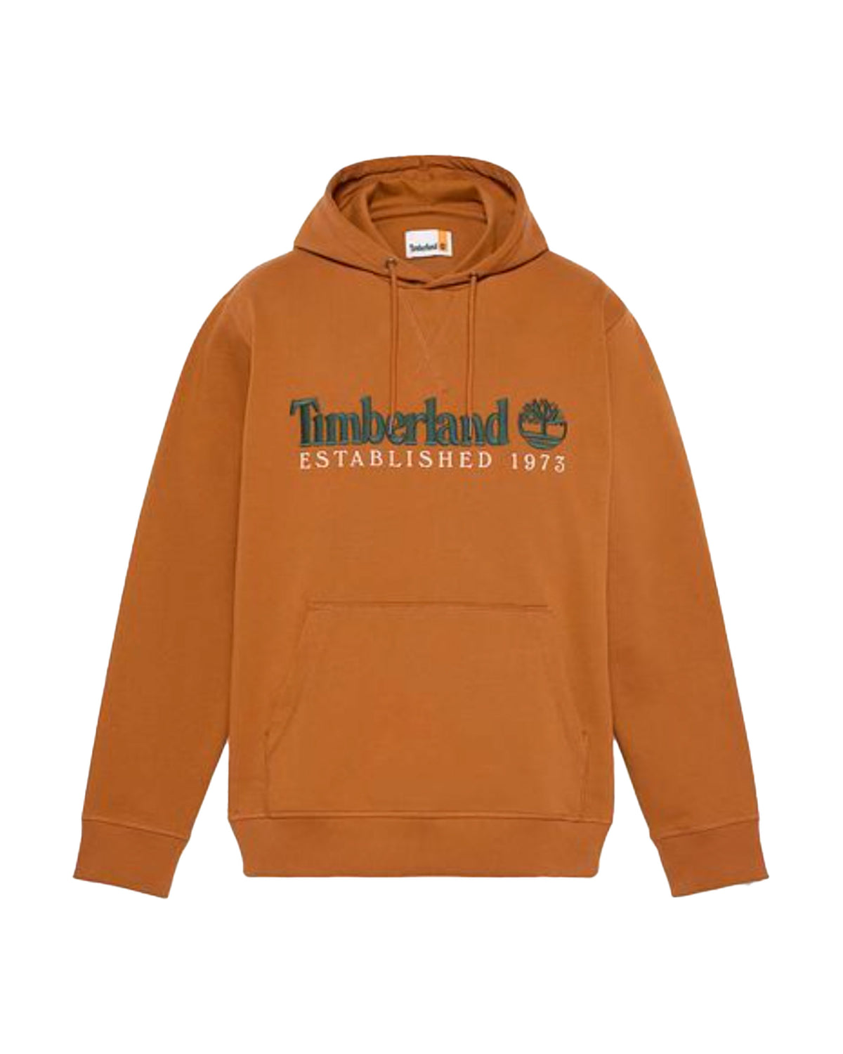 Felpa Uomo Timberland Established 1973 Embroidered Logo Loopback Hoodie Leather Brown