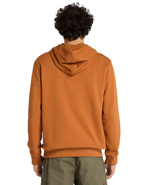 Felpa Uomo Timberland Established 1973 Embroidered Logo Loopback Hoodie Leather Brown