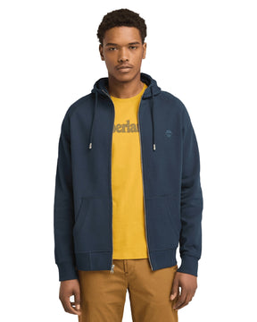 Felpa Uomo Timberland Exeter River Brushed Back Full Zip Hoodie Dark Sapphire Blue