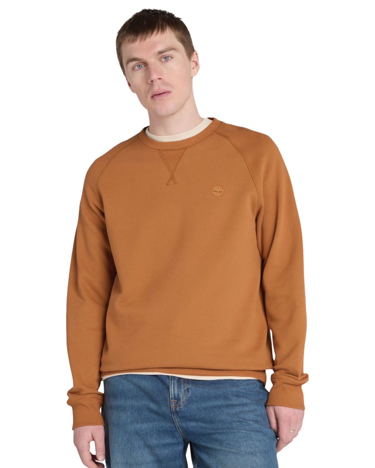 Felpa Uomo Timberland Exeter River Brushed Back Leather Brown