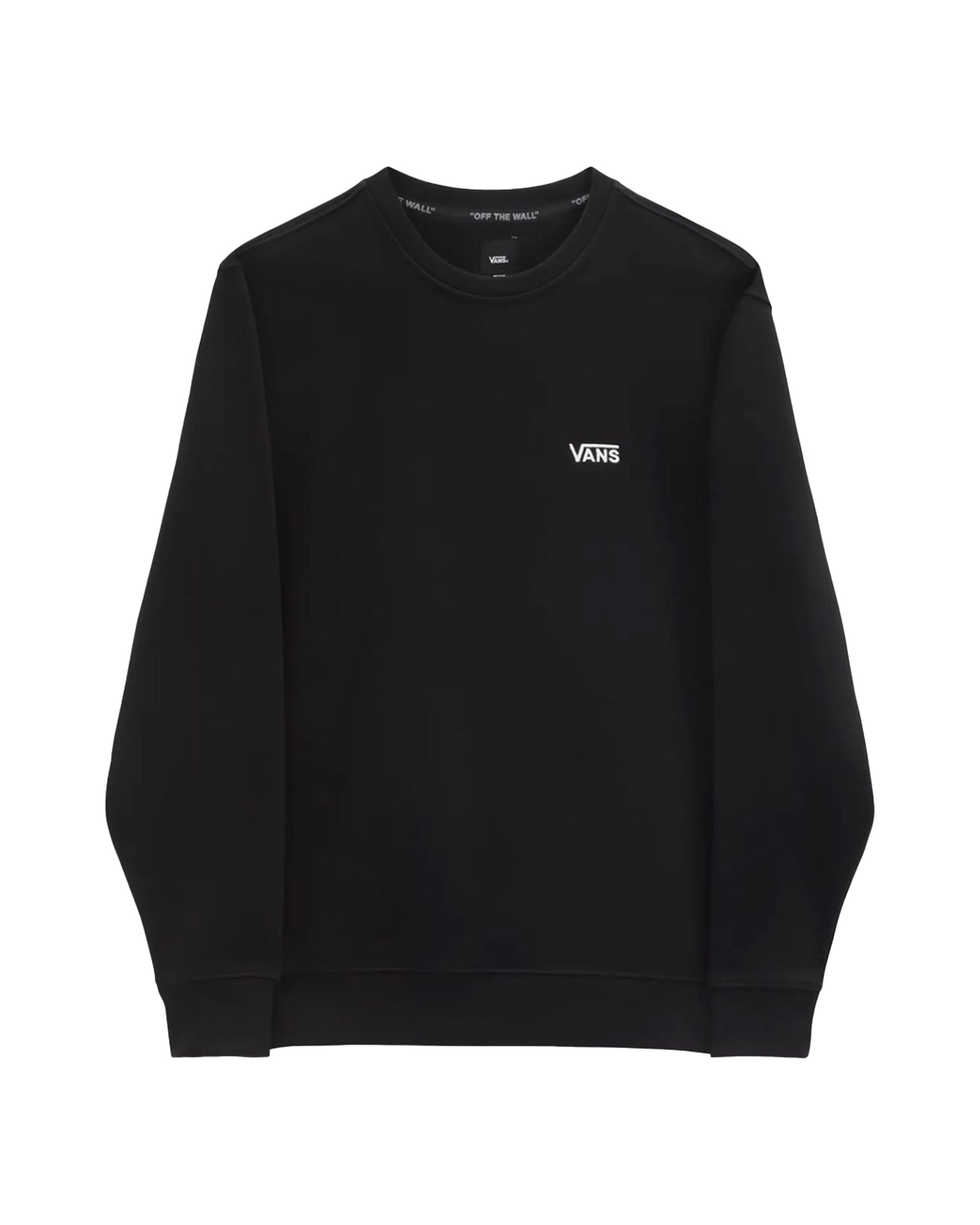 Man Sweatshirt Vans Core Basic Crew Fleece Black