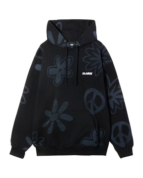 Felpa Uomo X-Large Peace Hooded Sweatshirt Nero