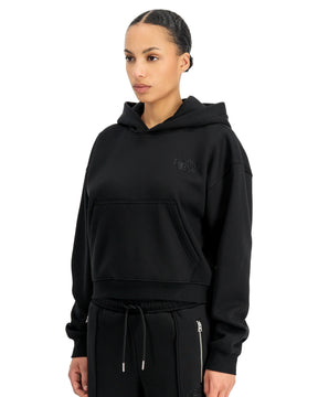 Felpe Donna Alpha Industries Rhinestone World Logo Hoodie W Nero