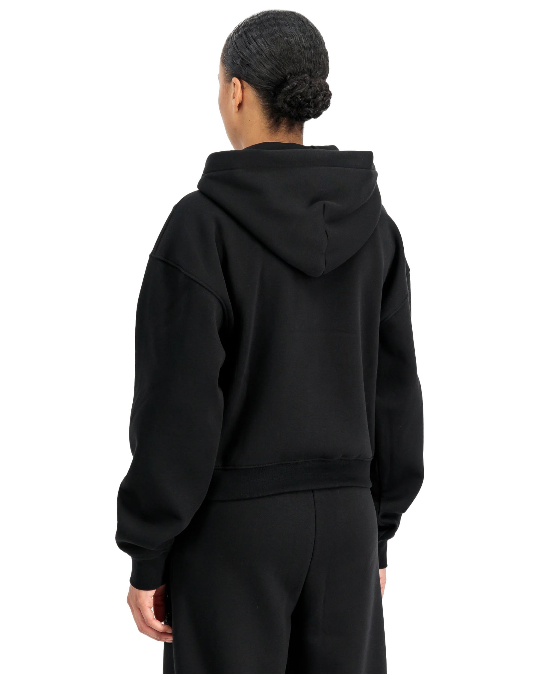 Felpe Donna Alpha Industries Rhinestone World Logo Hoodie W Nero