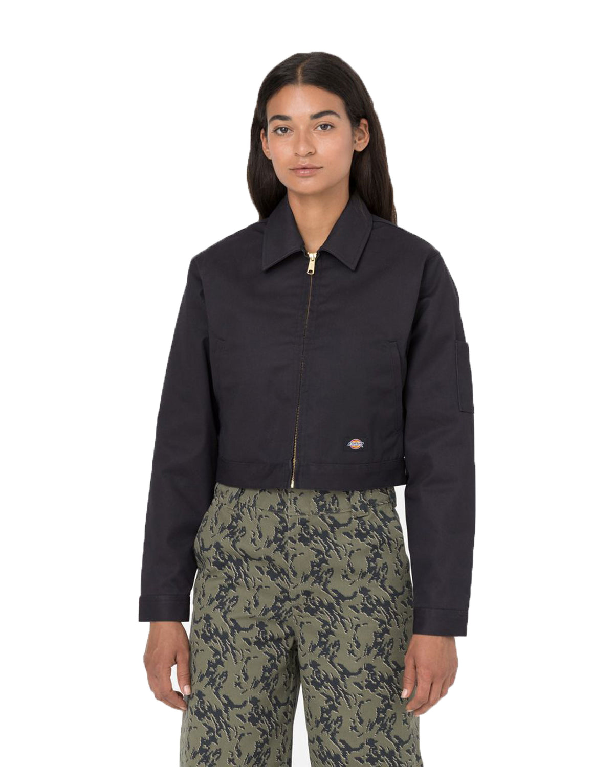 Woman Jacket Dickies Lined Eisenhower Cropped W Rec Black