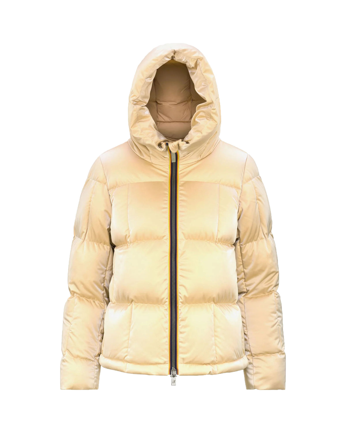 Woman's Jacket K-Way Brielin Heavy Brick Like Quilted Beige