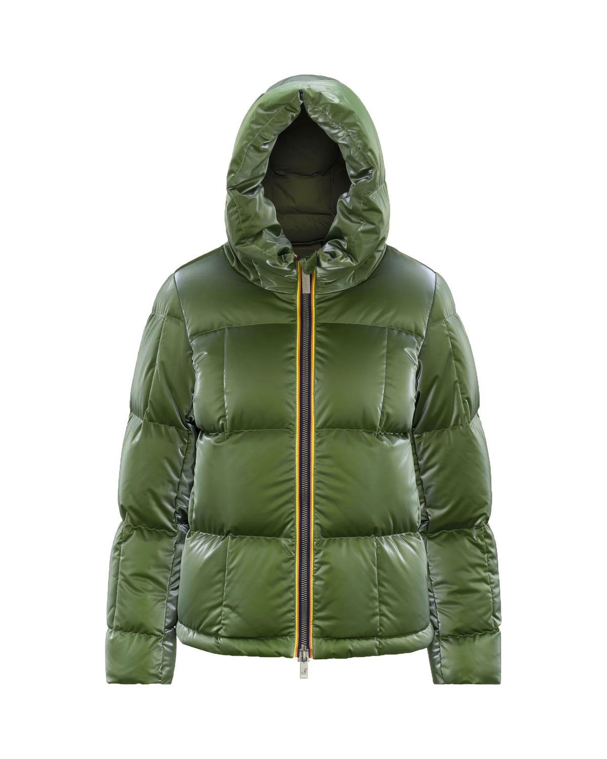 Woman's Jacket K-Way Brielin Heavy Brick Like Quilted Green