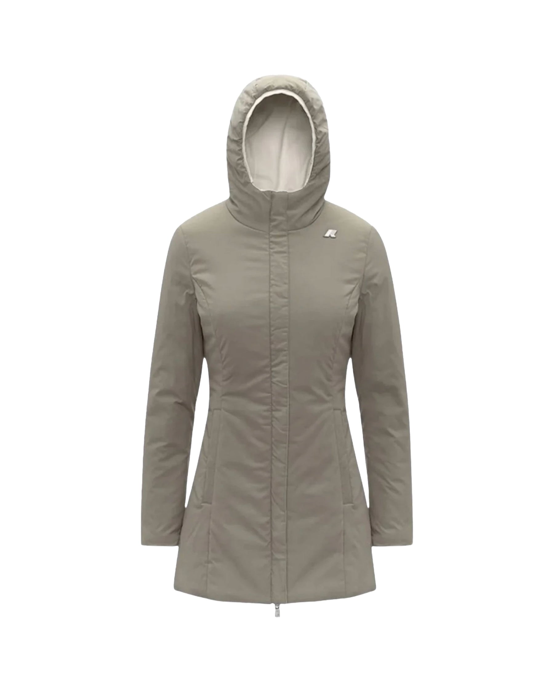 Giacca Donna K-Way Denise St Warm Double Bianco Verde Chiaro