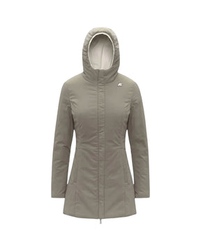 Giacca Donna K-Way Denise St Warm Double Bianco Verde Chiaro