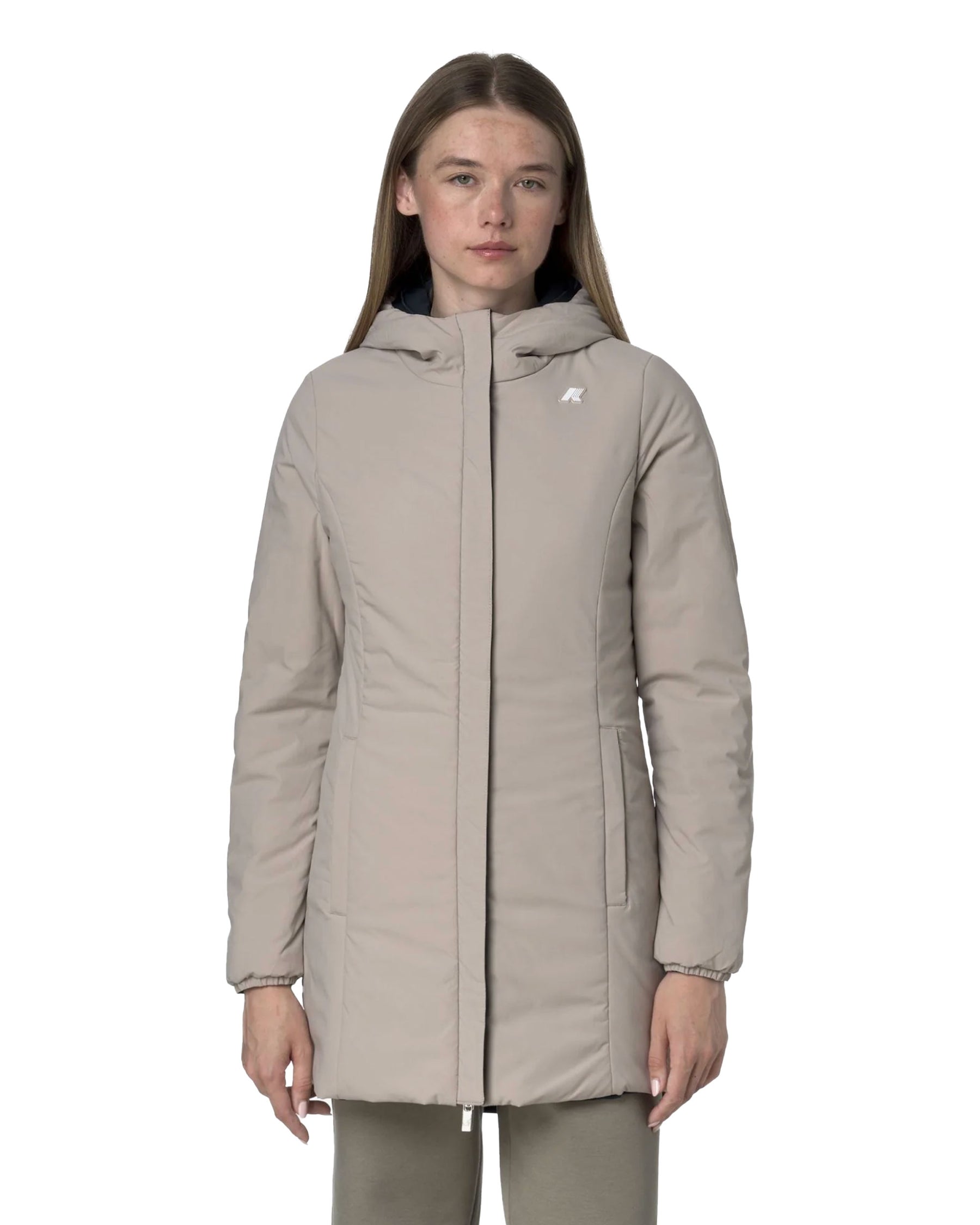 Giacca Donna K-Way Denise St Warm Double Blu-Beige