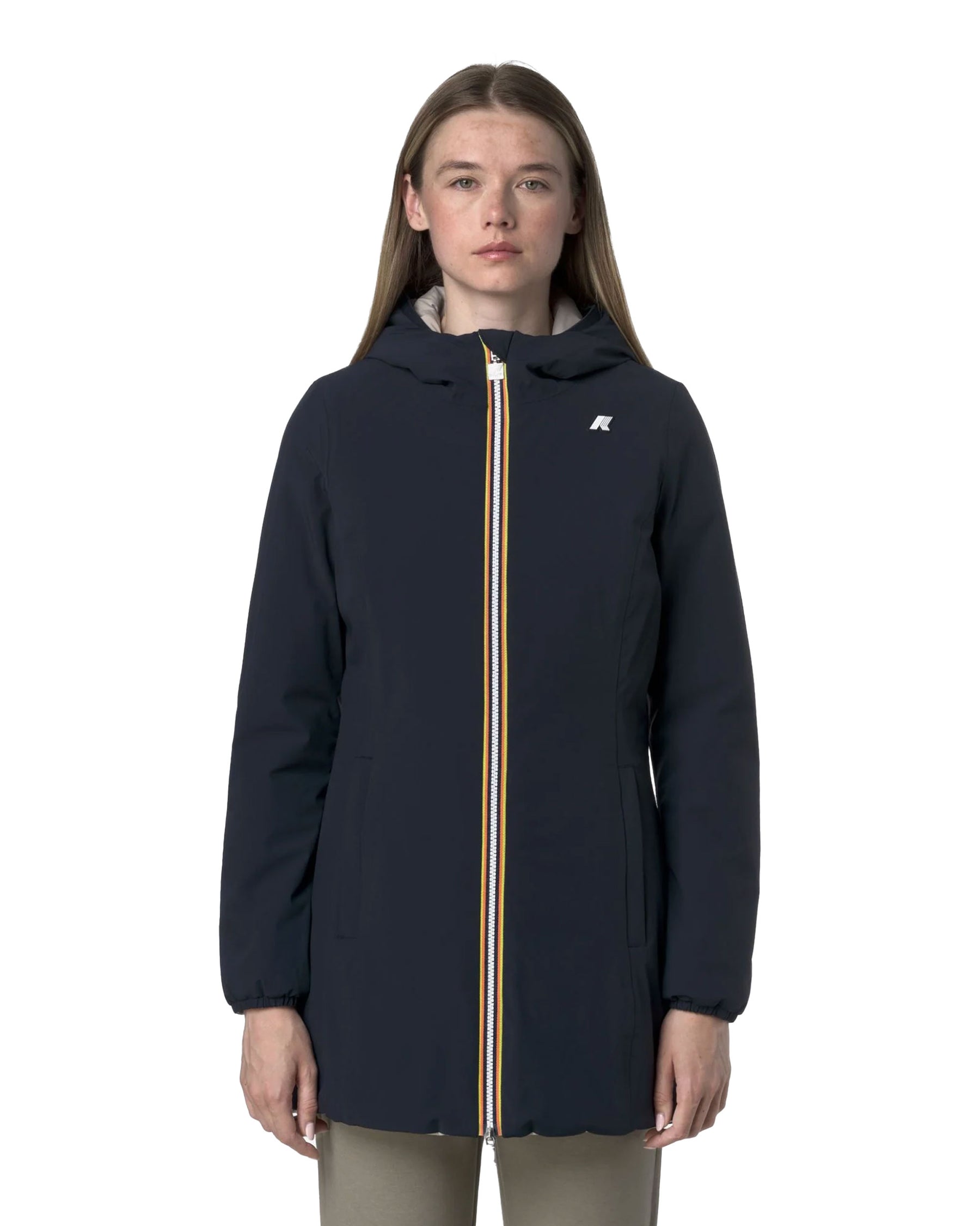 Giacca Donna K-Way Denise St Warm Double Blu-Beige