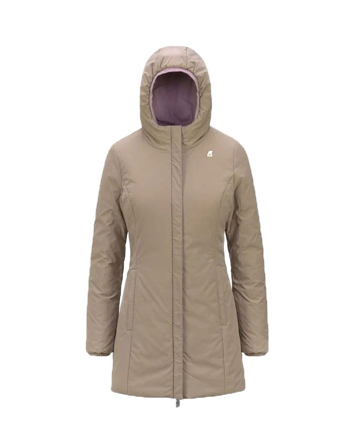 Woman's Jacket K-Way Denise Warm Double Violet Beige