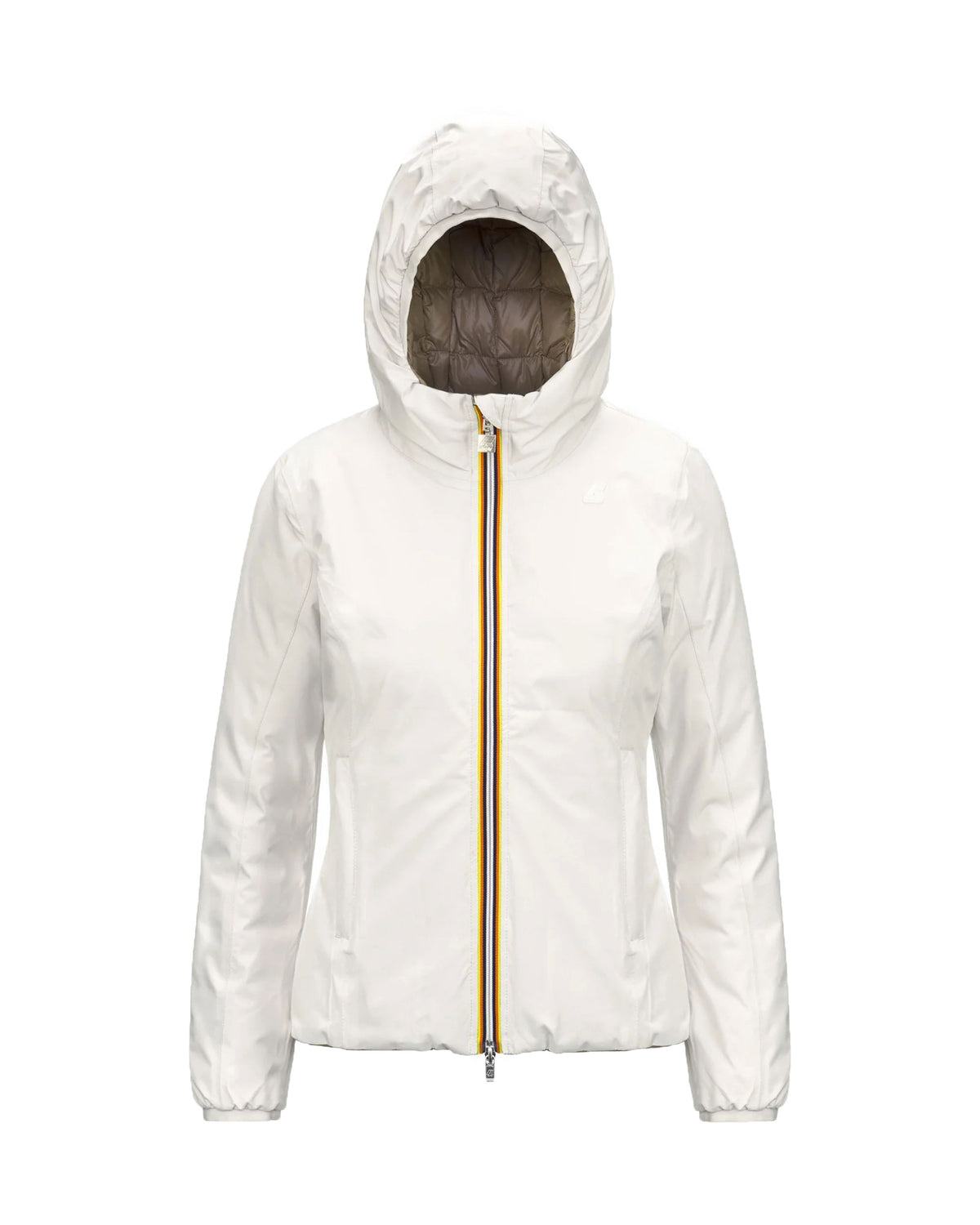 Woman's Jacket K-Way Lily Eco Stretch Thermo Double White