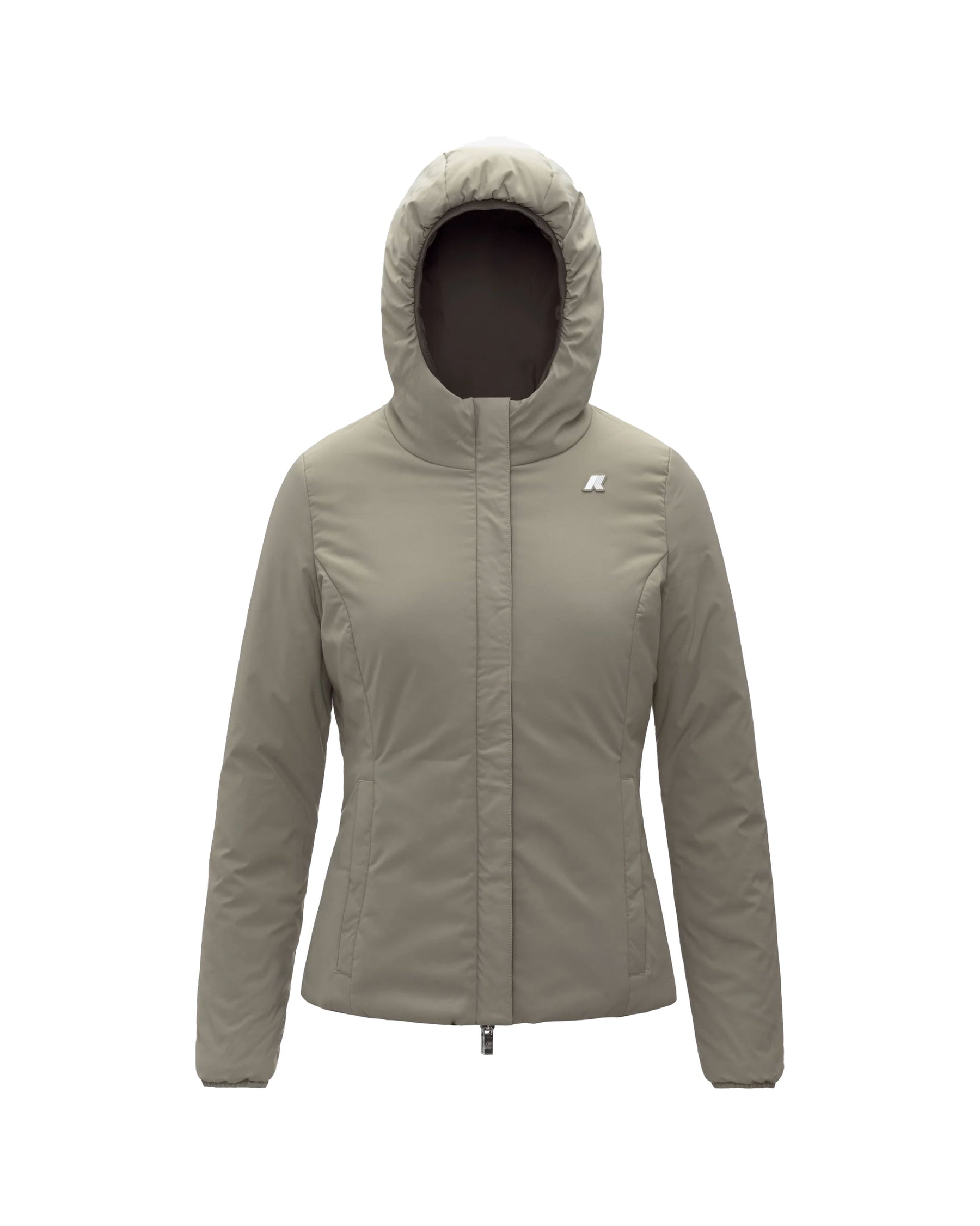 Woman's Jackets K-Way Lily St Warm Double Olive Green