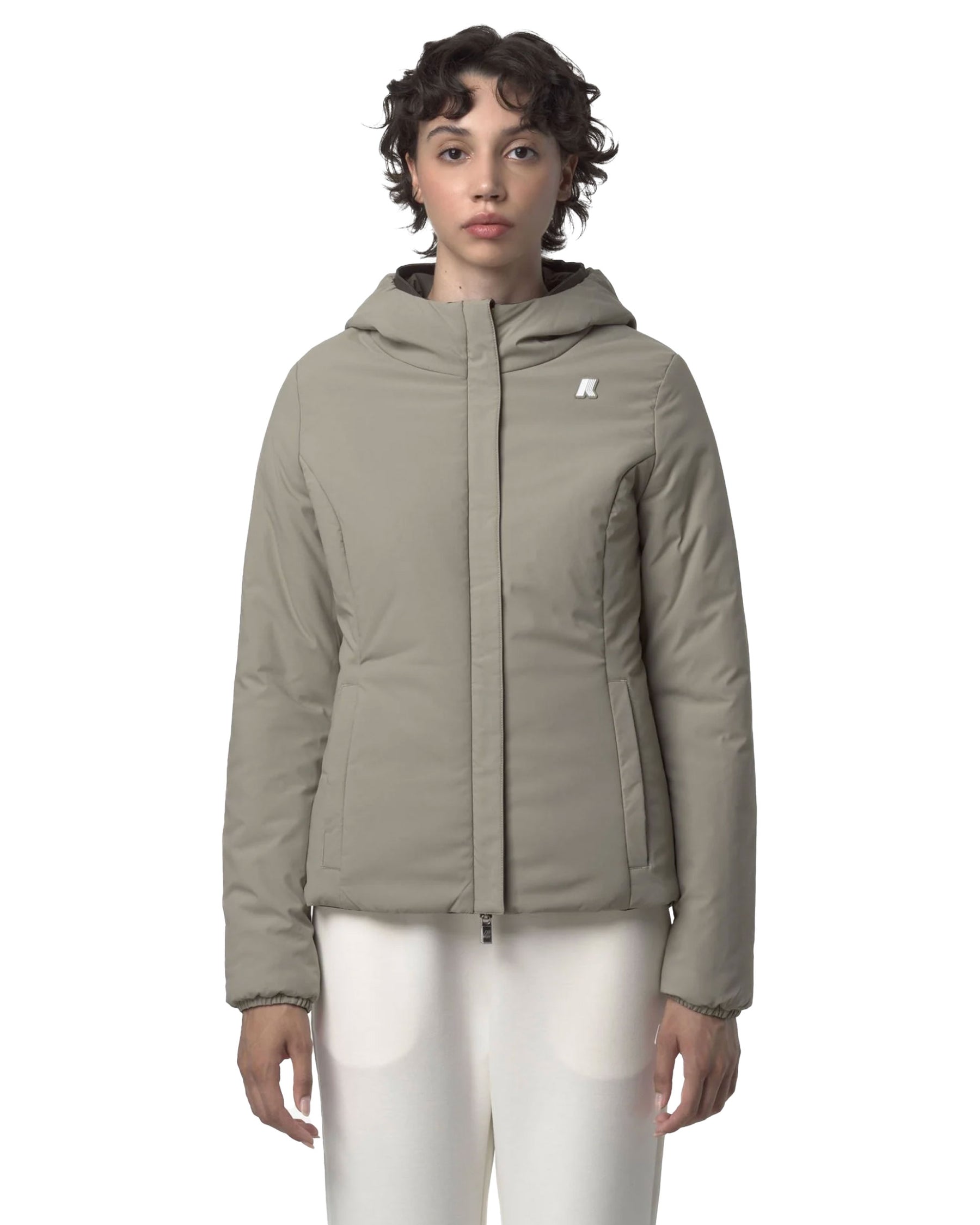 Woman's Jackets K-Way Lily St Warm Double Olive Green