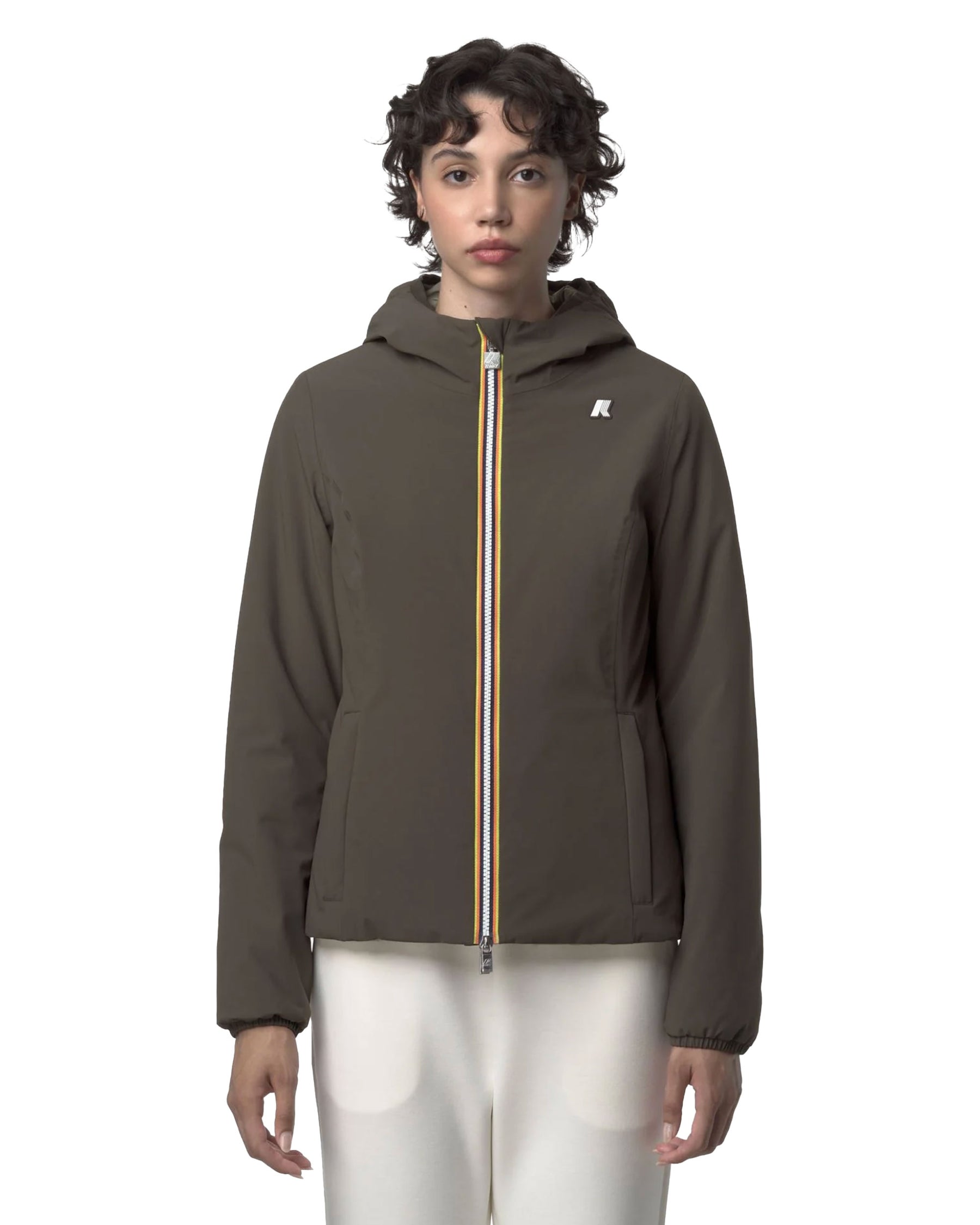 Woman's Jackets K-Way Lily St Warm Double Olive Green