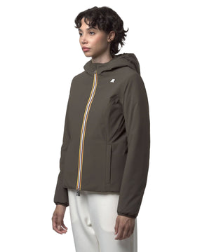 Woman's Jackets K-Way Lily St Warm Double Olive Green