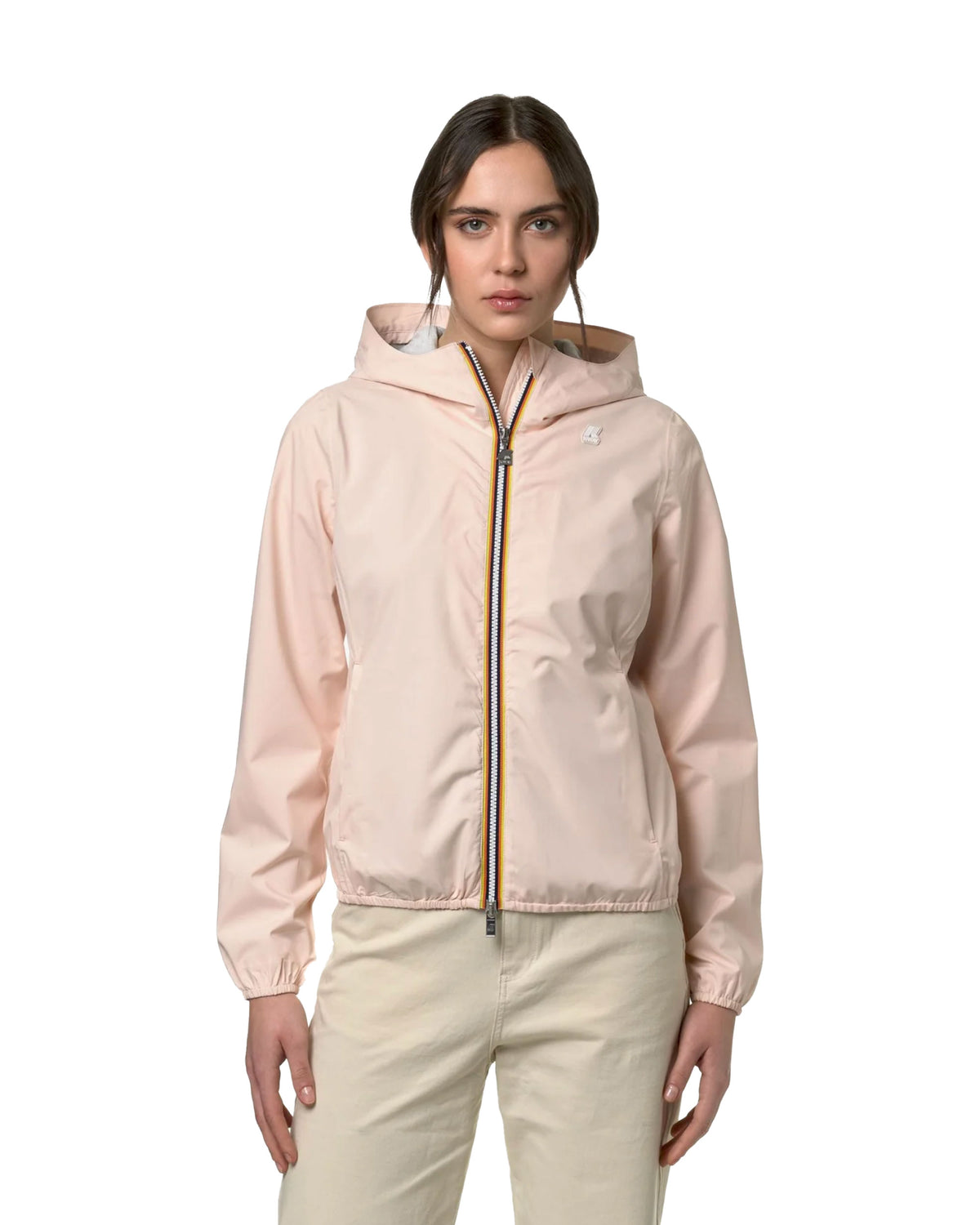 Woman's Jacket K-Way Lily Stretch Polly Jersey Pink