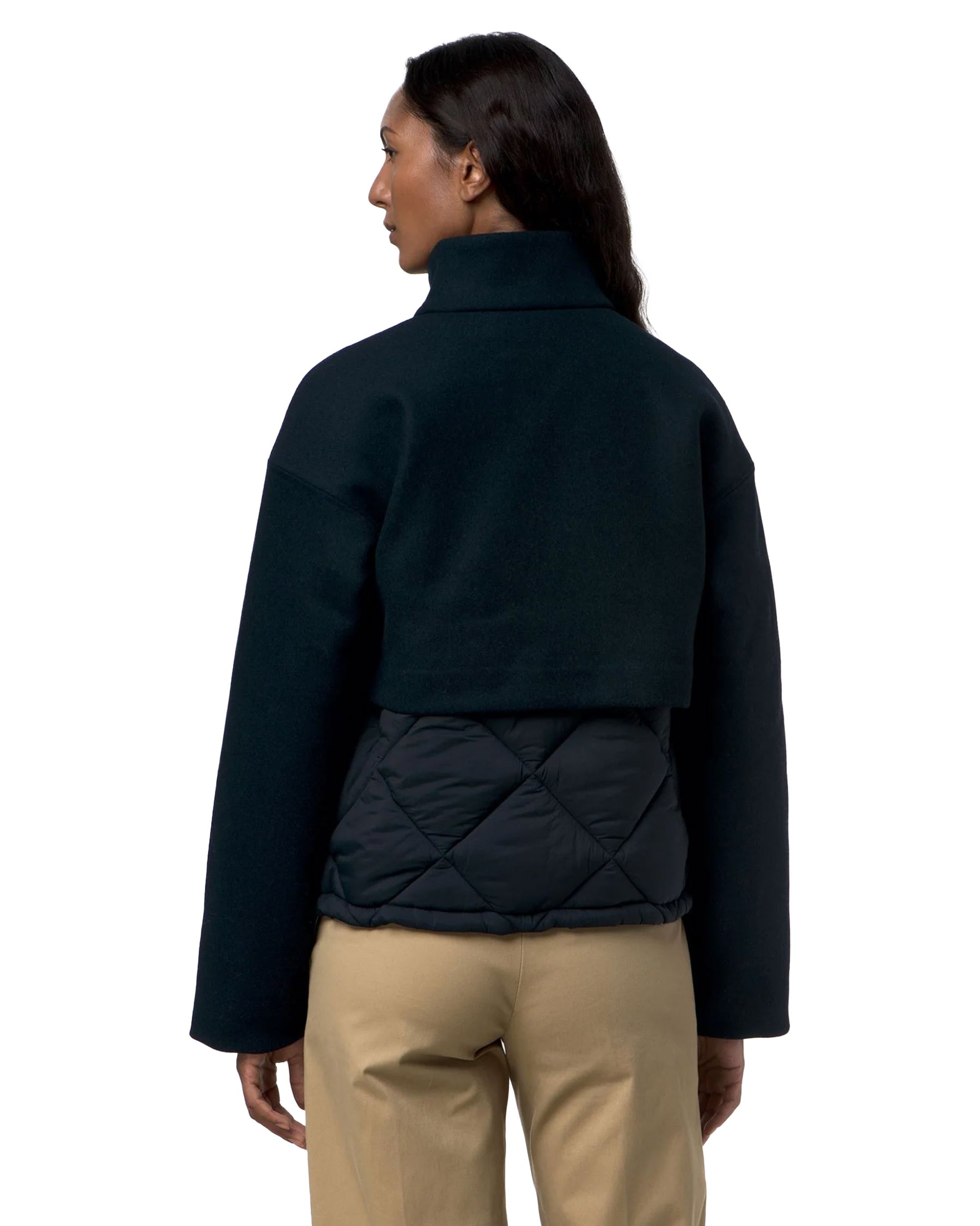 Giacca Donna K-Way Mandie Wool Nylon Warm Blu
