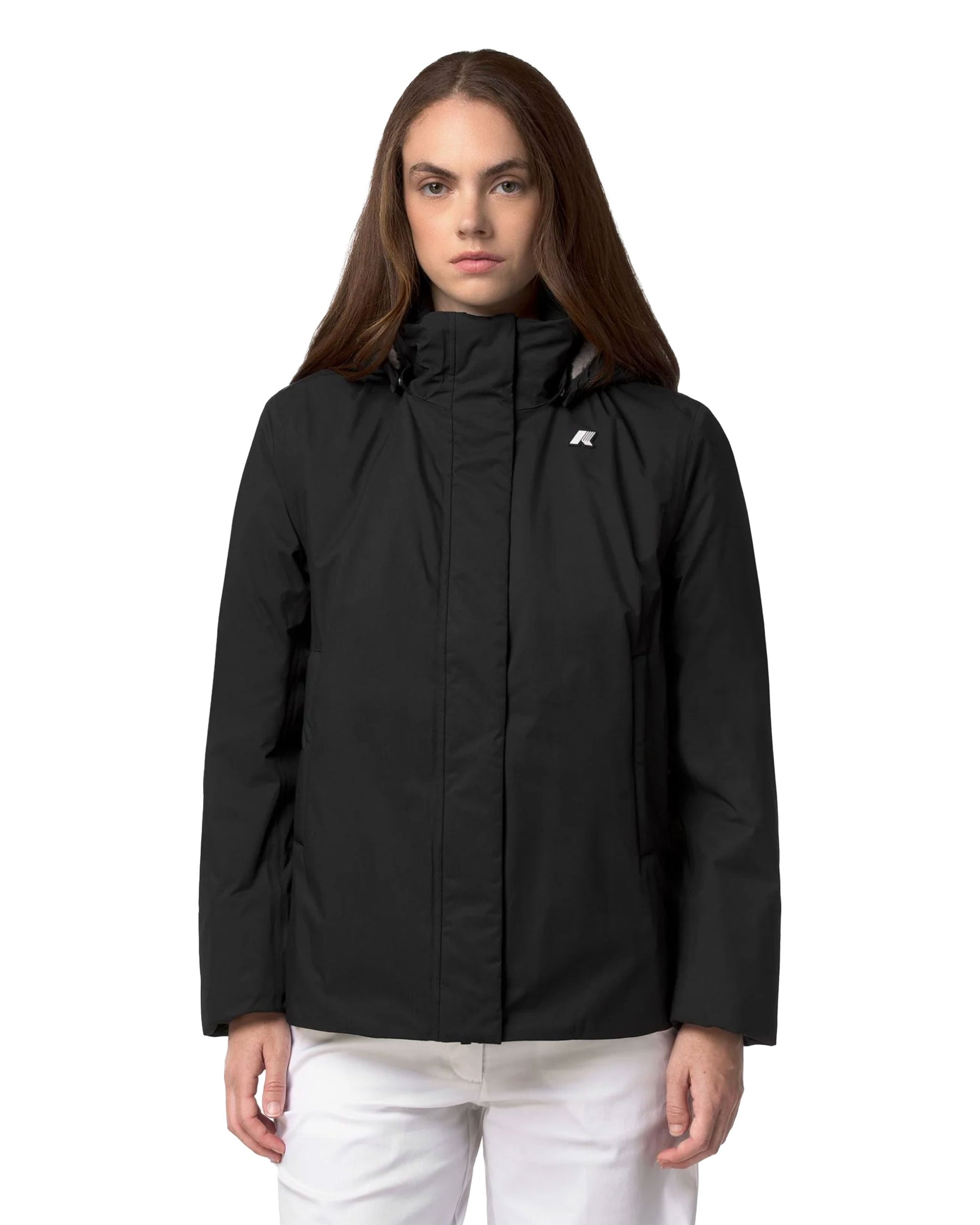 Giacca Donna K-Way Marlette Twill Soft Beaver Nero