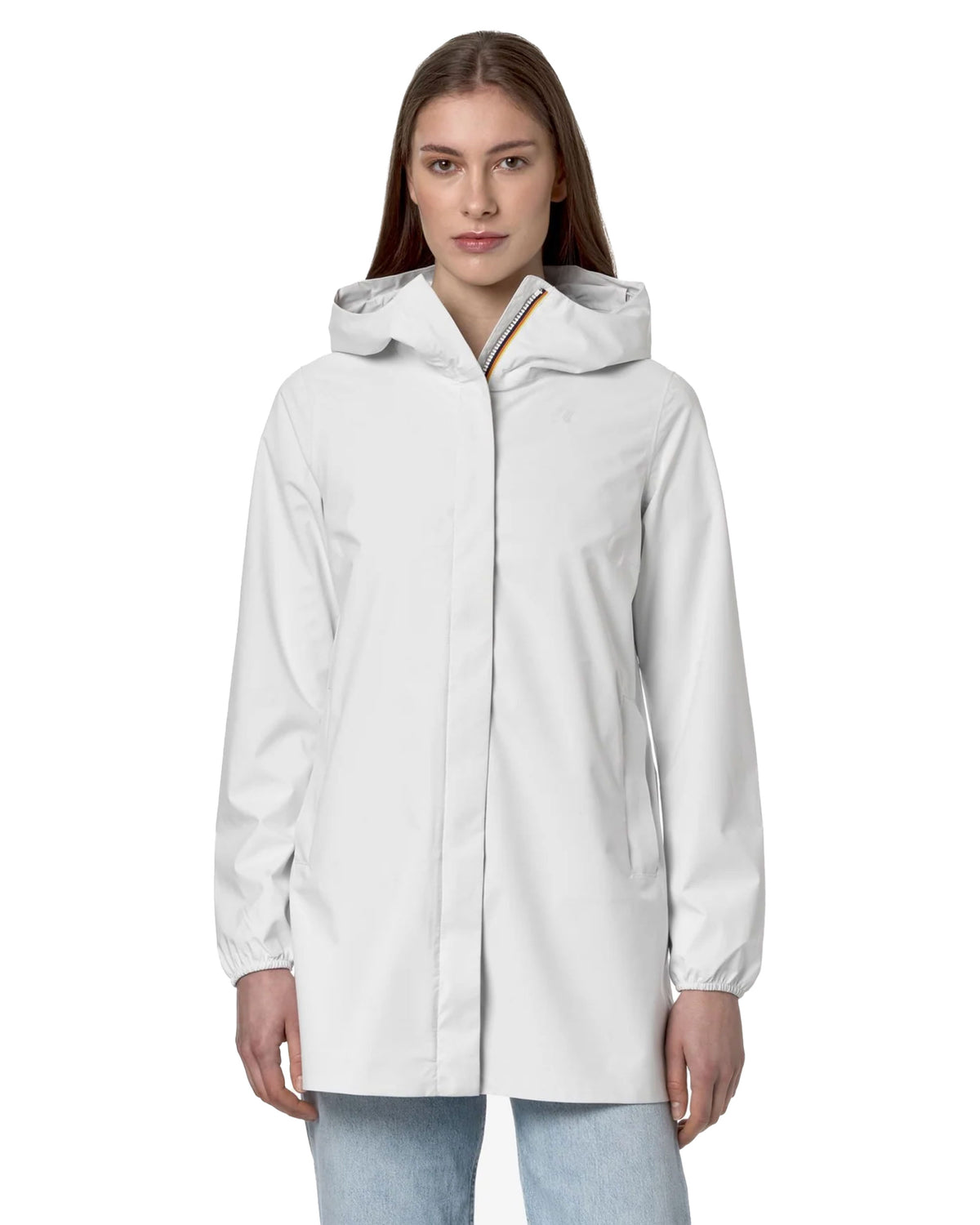 Woman's Jacket K-Way Sophie Stretch Dot White