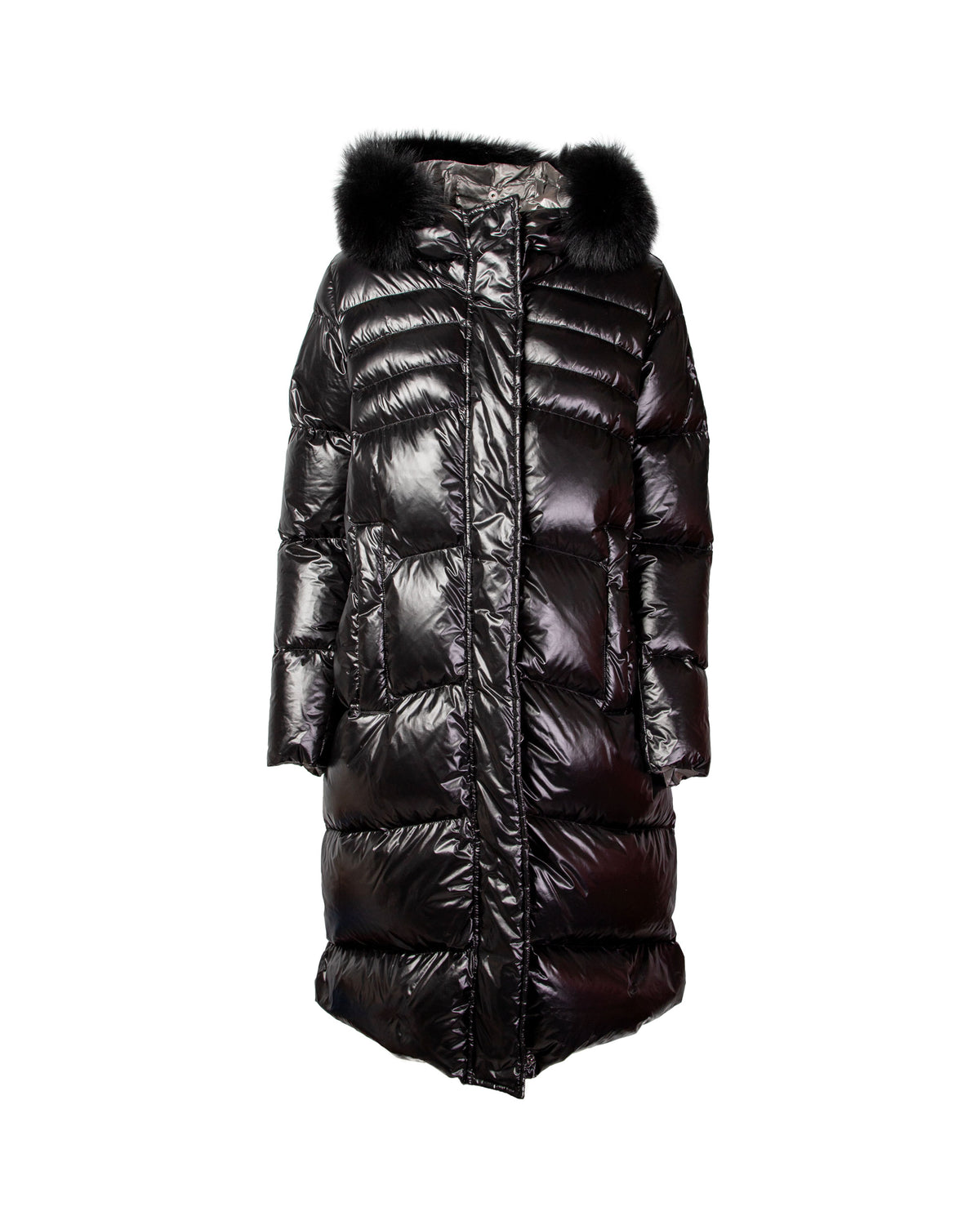 Giacca Lunga Colmar Originals Friendly Con Pelliccia Vera Nero