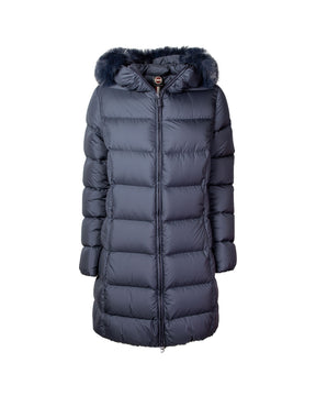 Giacca Lunga Donna Colmar Originals Caption Pelliccia Sintetica Blu