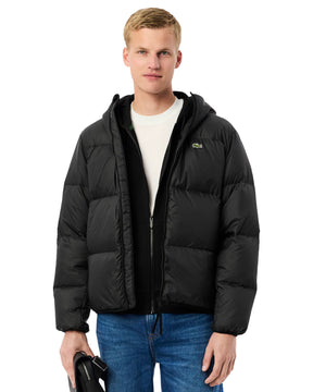 Giacca Piumino Uomo Lacoste Big Logo Nero