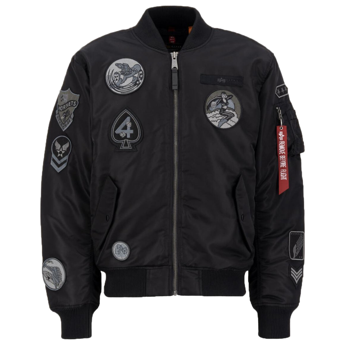 Man Jacket Alpha Industries Bomber MA-1 Patch Black